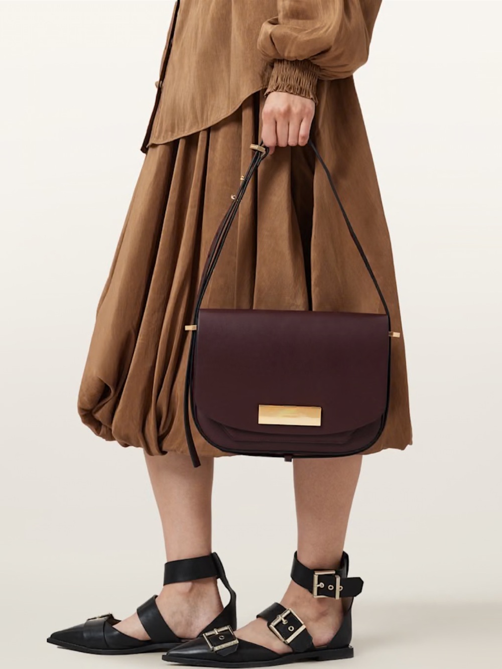 ALL SAINTS Etta Leather Satchel Bag